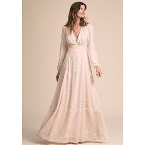 NWOT BHLDN Belize Wedding Dress Bohemian sz 8 - Blush